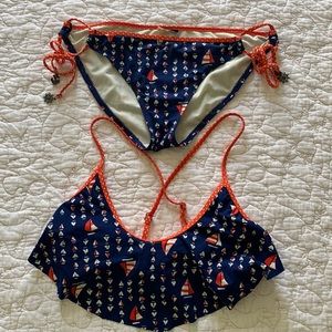 Sperry Bathing Suit set bikini nautical medium